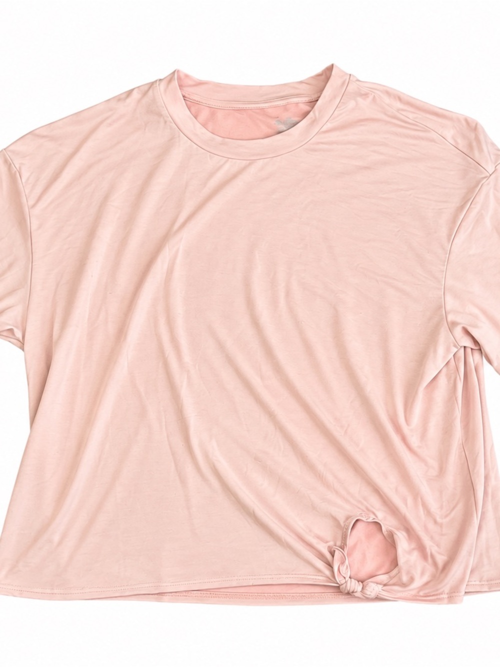 Avia Light Pink Long Sleeve Twist Hem Top